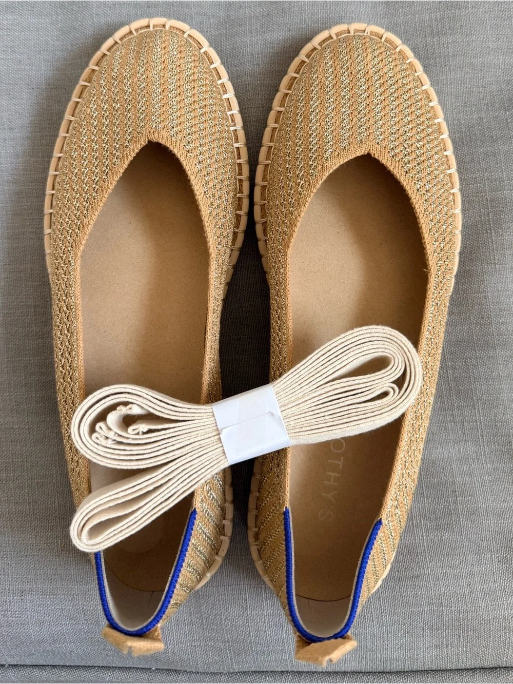 NEW Rothy’s the Espadrille in Gold Sz 10
